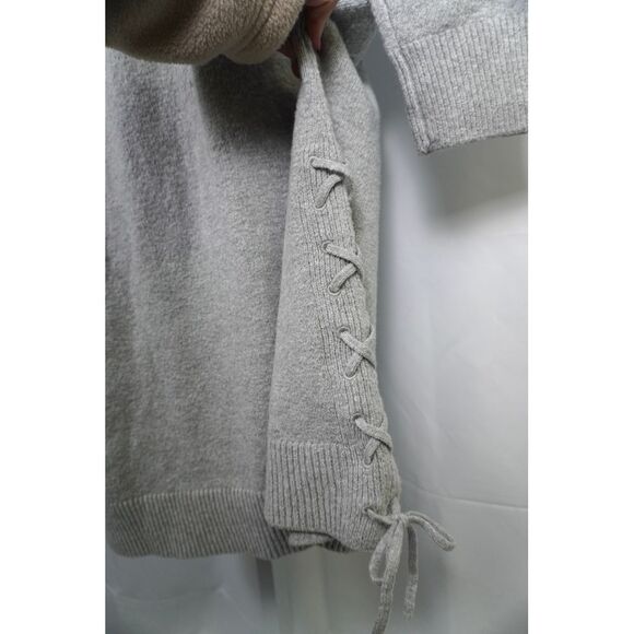 NWT Talbots Grey Flecked Sweater Dress with Side Tie Detail - Picture 4 of 5